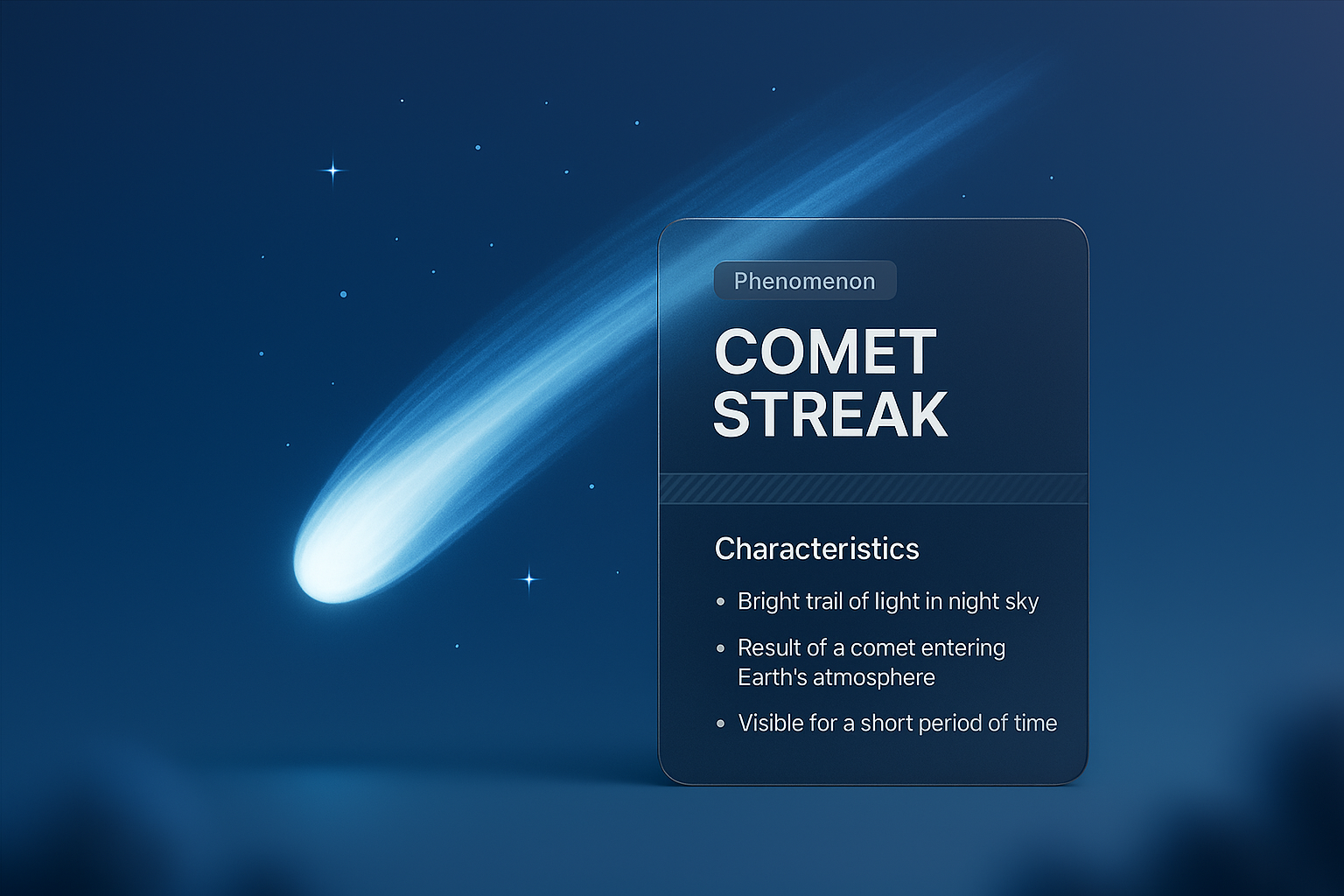 Stunning Comet Streak with Informative Overlay