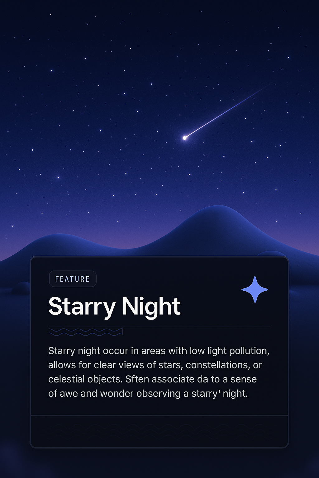 Stunning Starry Night Sky with Features Description
