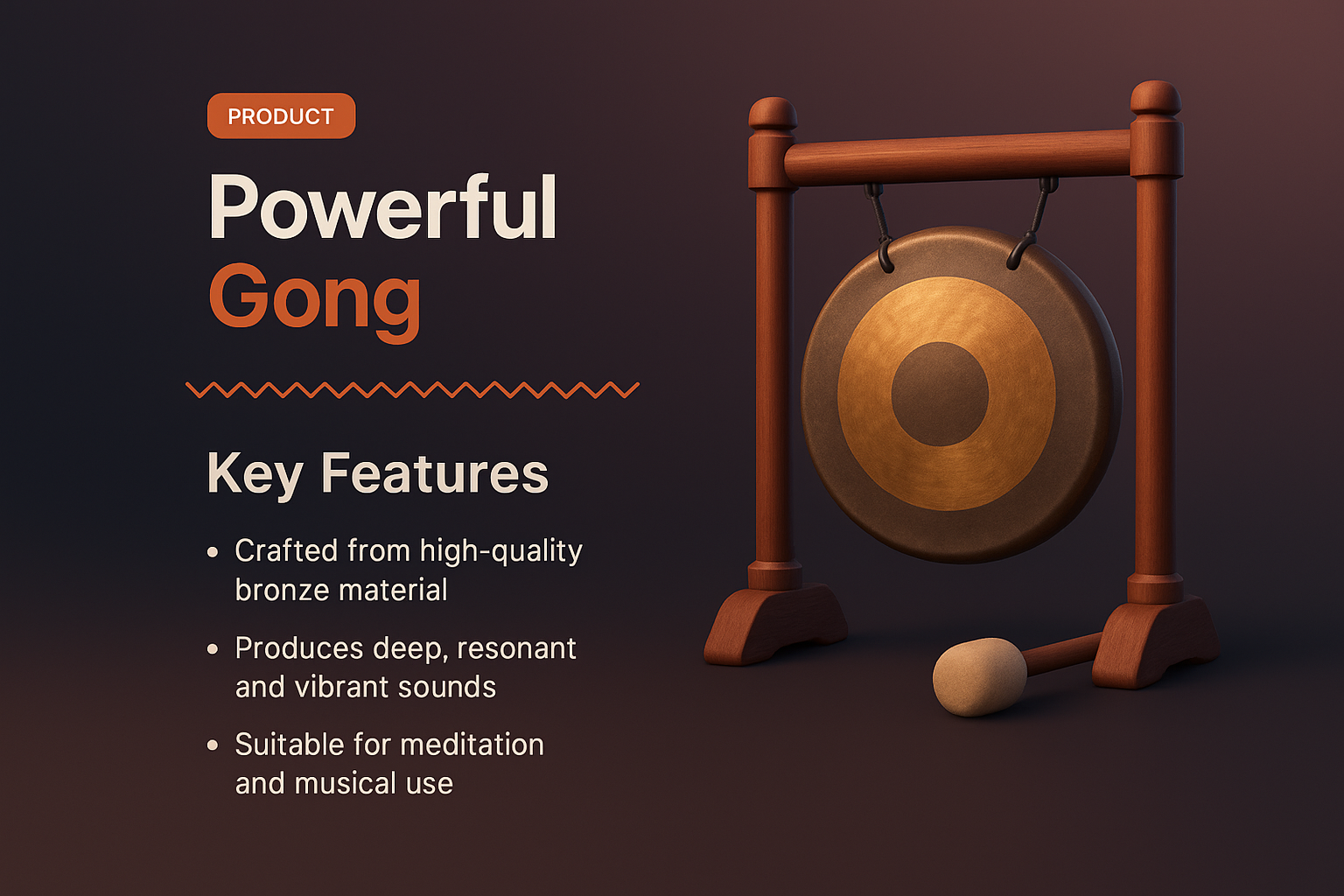 Landing Page Design for a Powerful Gong Product
