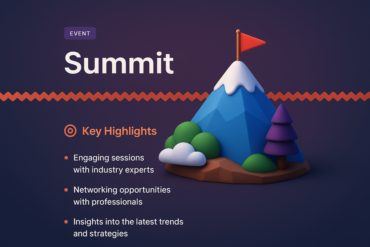 3D Landing Page Design for Summit Event