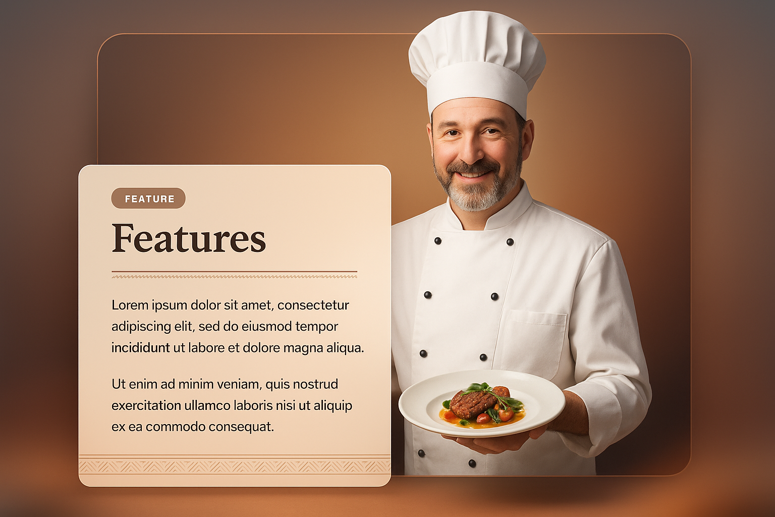 Chef Presenting a Dish with Features Highlighted