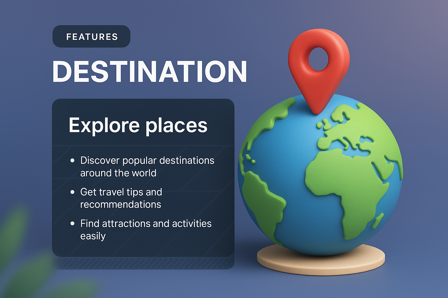 3D Design for Travel Destination Features