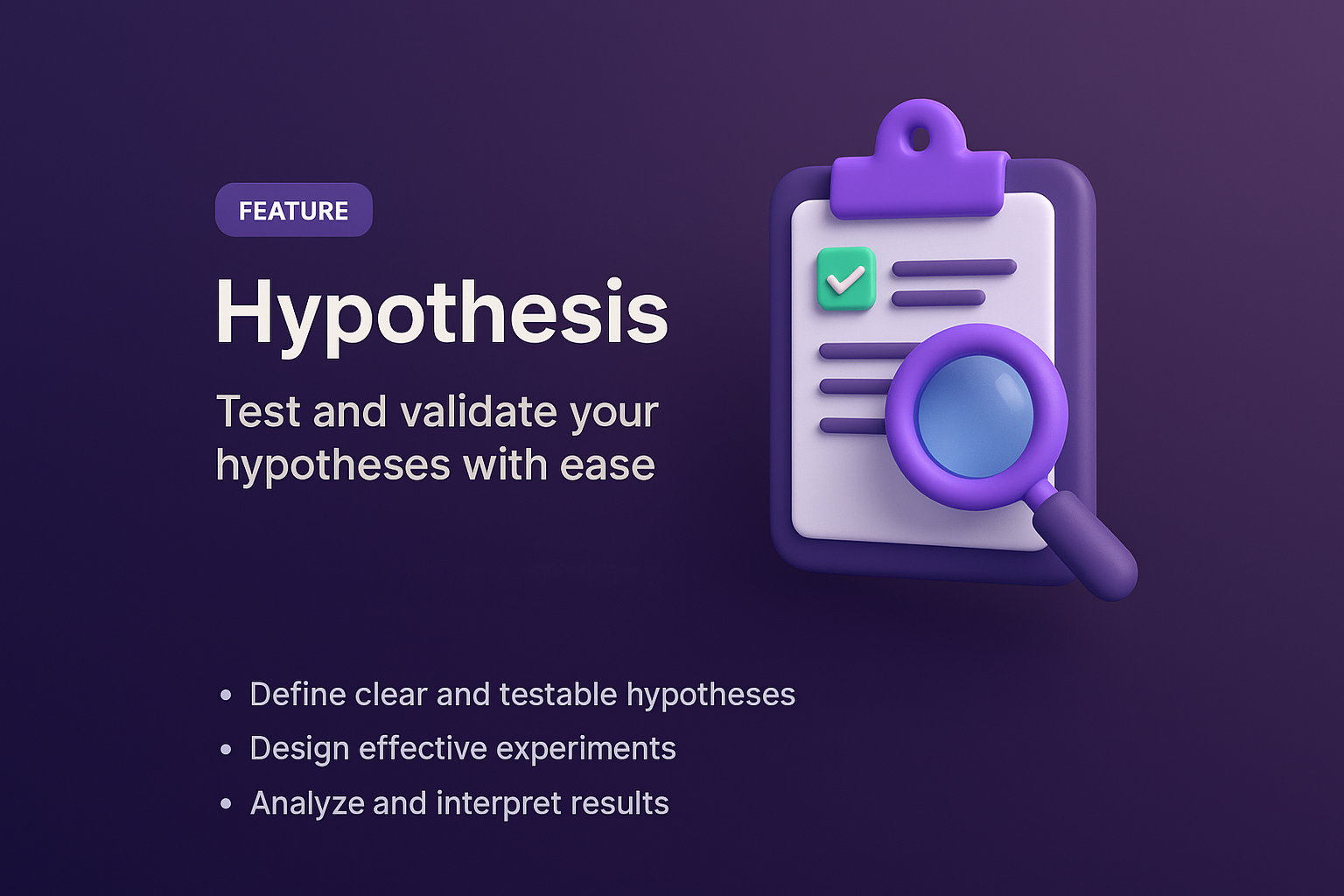 3D Illustration for Hypothesis Testing Feature