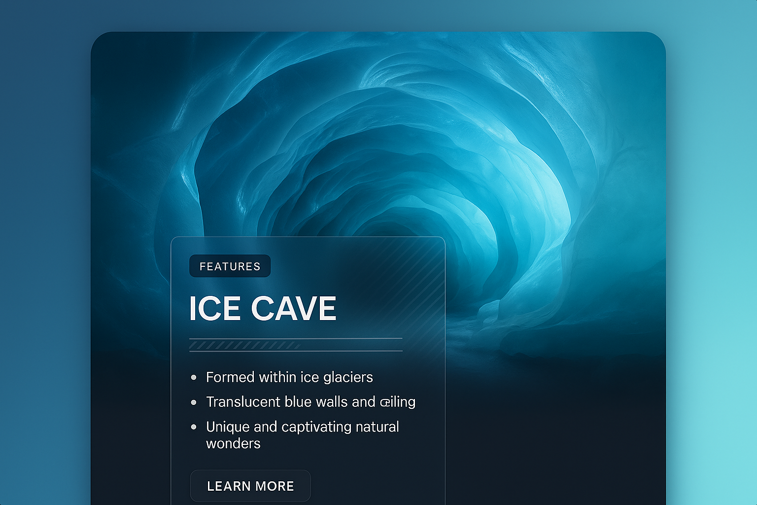 Stunning Ice Cave Web Design Concept with Modern Elements