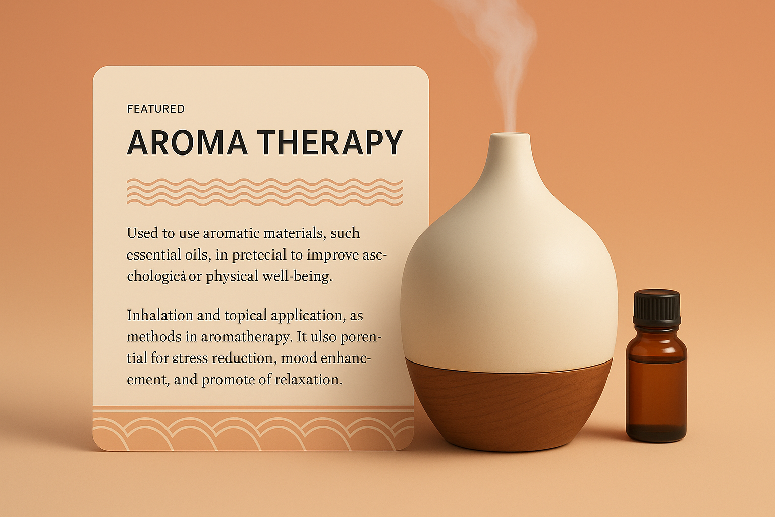 3D Aroma Therapy Illustration with Relaxation Elements