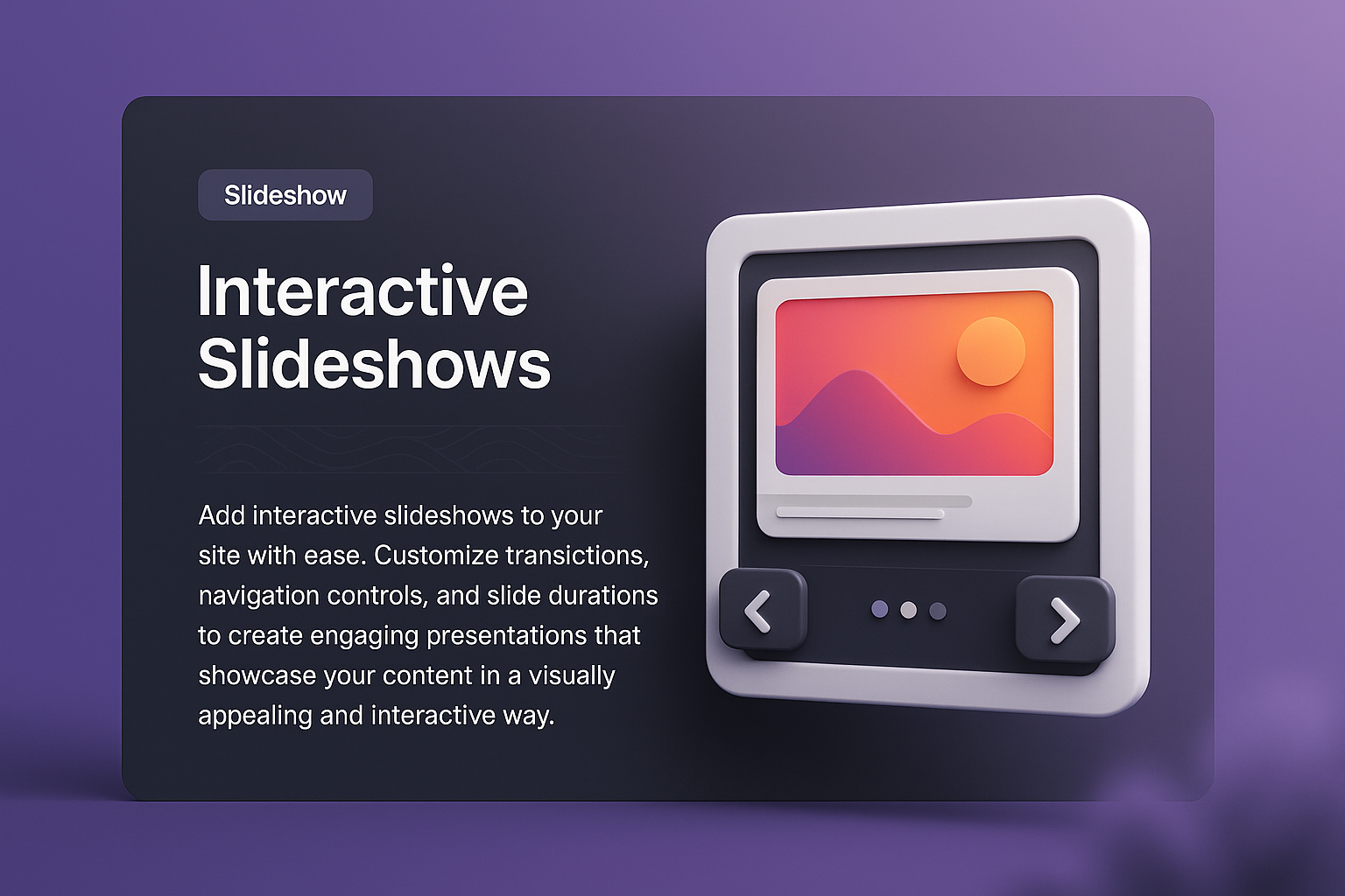 3D Interactive Slideshow Web Page Design Concept