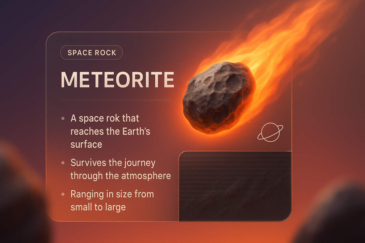 3D Meteorite Illustration with Integrated Design Elements