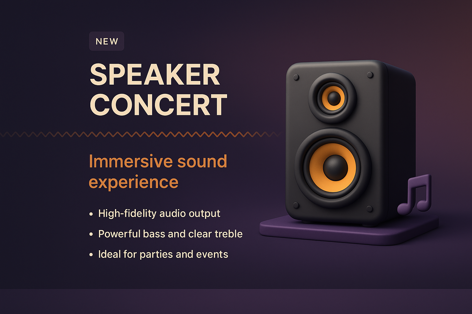 Immersive Speaker Concert Landing Page Design