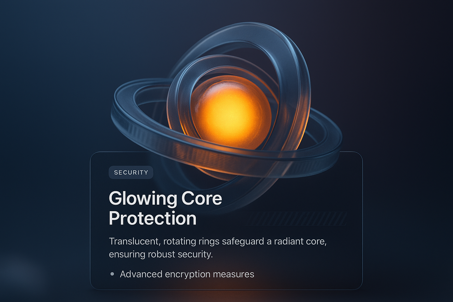 Glowing Core with Translucent Security Rings - Advanced Protection