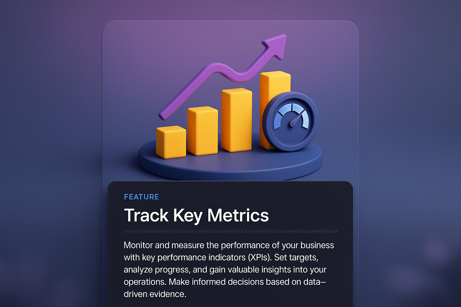 3D Web Design with Key Metrics Visualization