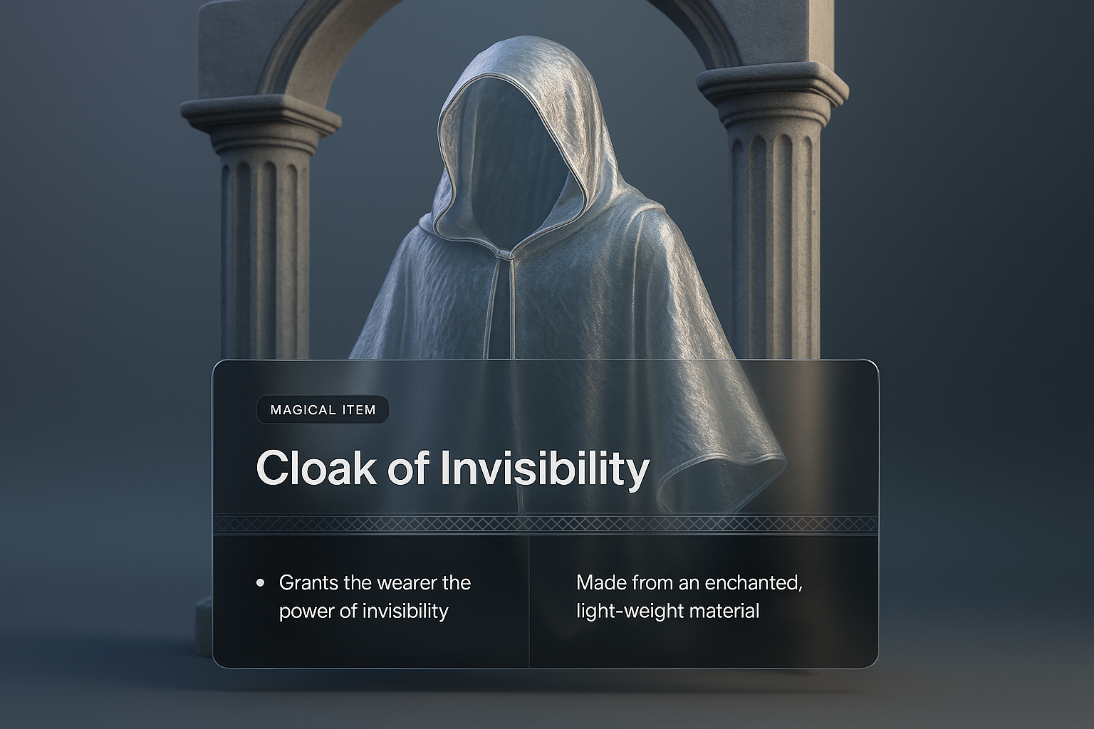 Magical Cloak of Invisibility 3D Illustration Design