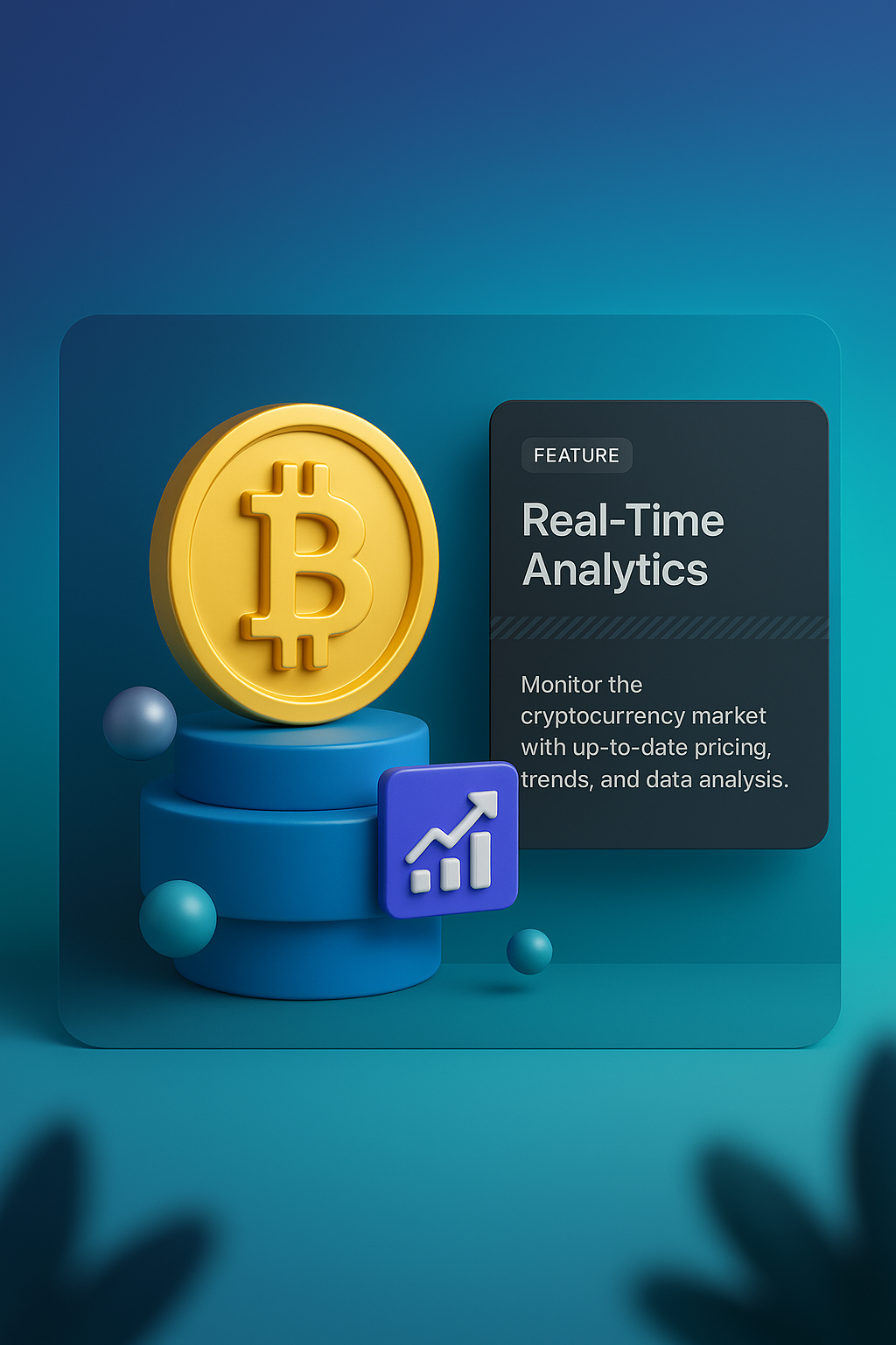 3D Cryptocurrency Design with Real-Time Analytics Feature