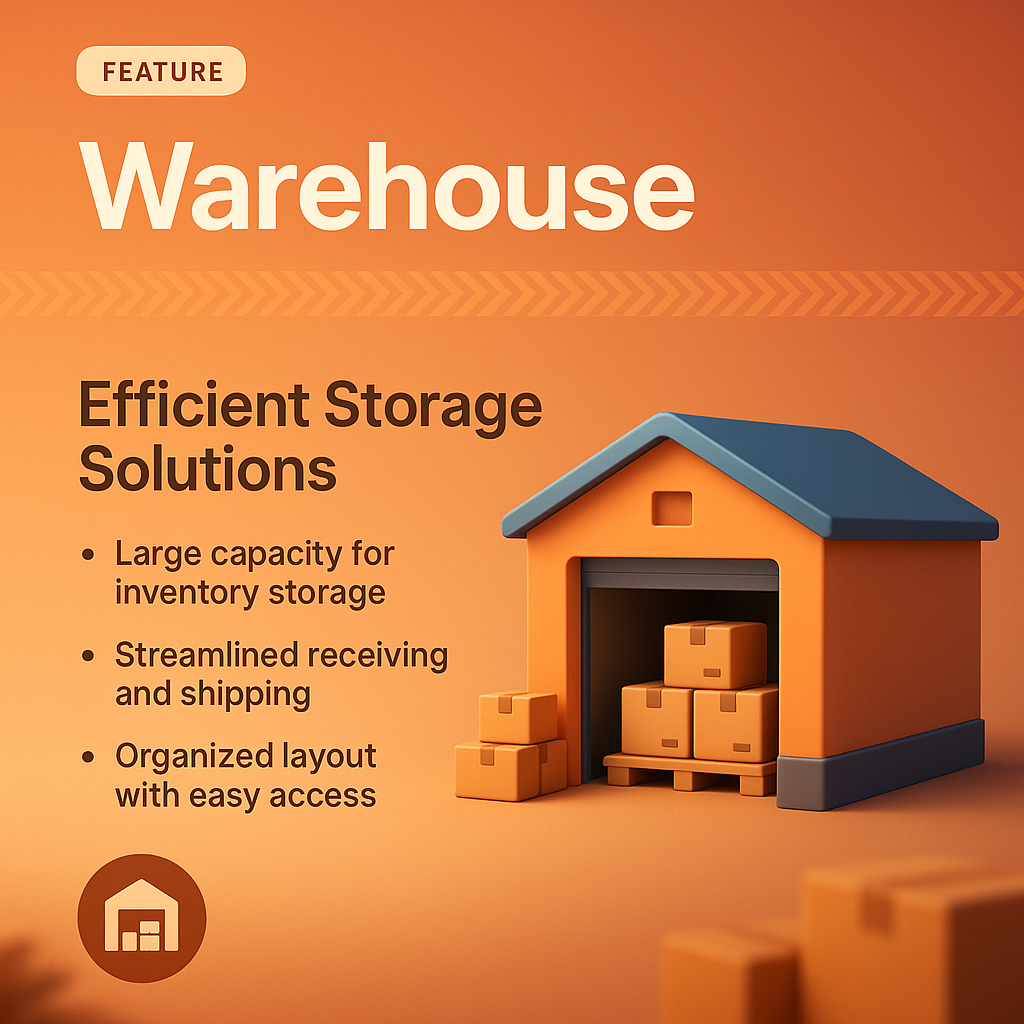 3D Illustration of a Warehouse with Storage Solutions