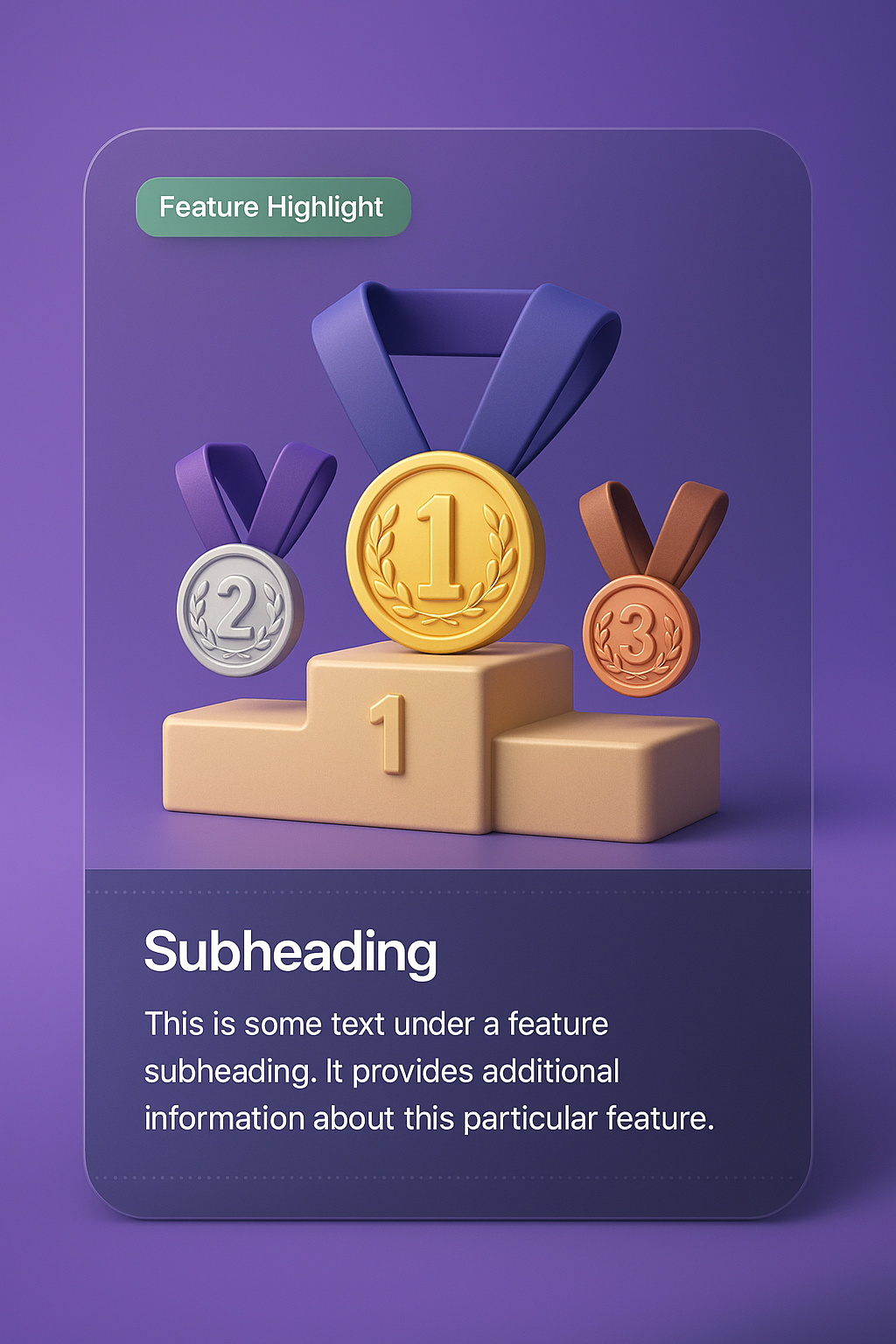 3D Medal Vectors with Ribbons and Podium Design