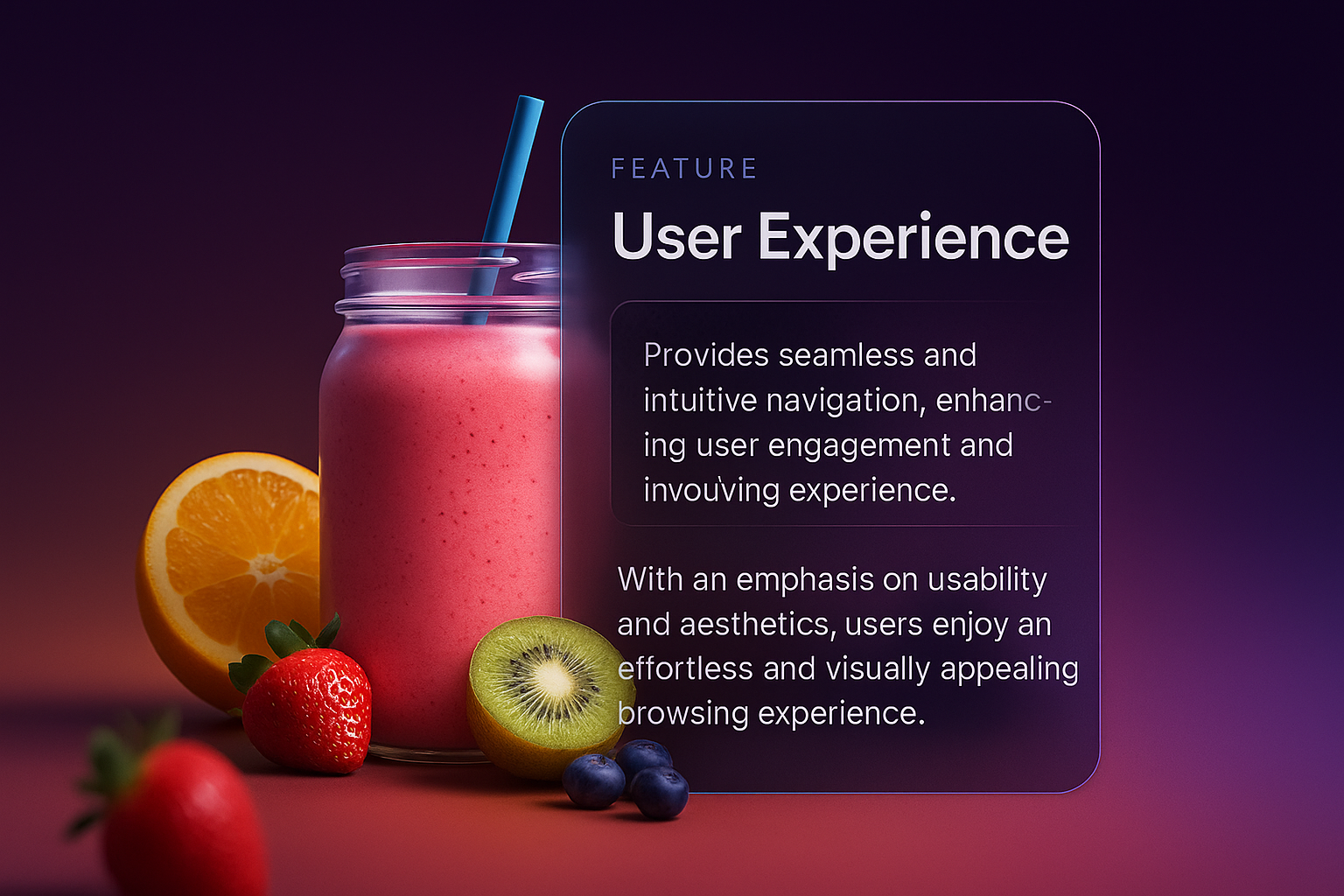 Vibrant Smoothie with Fruits Highlighting User Experience