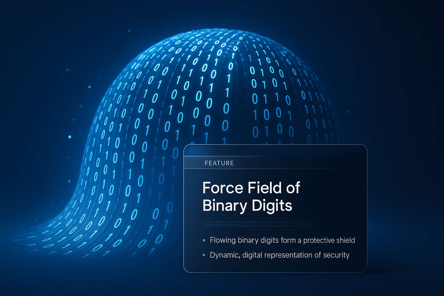 3D Force Field of Flowing Binary Digits Illustration