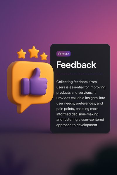 3D Illustration of Feedback Feature for Web Design
