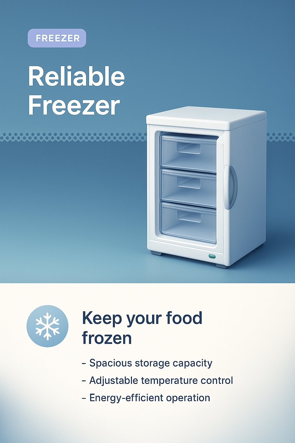 Stylish Design of a Reliable Freezer with Features