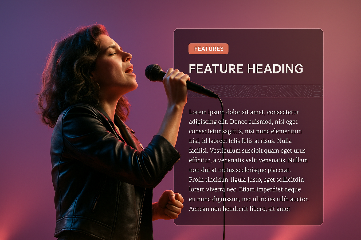 Singer Performing on Stage with Dynamic Background