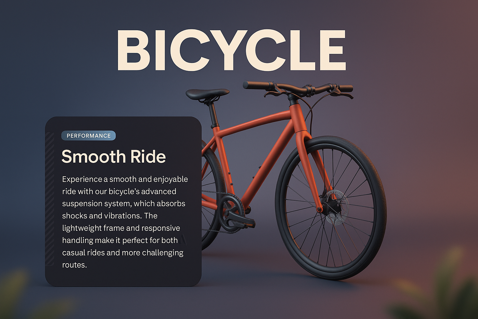 3D Bicycle Illustration with Performance Features