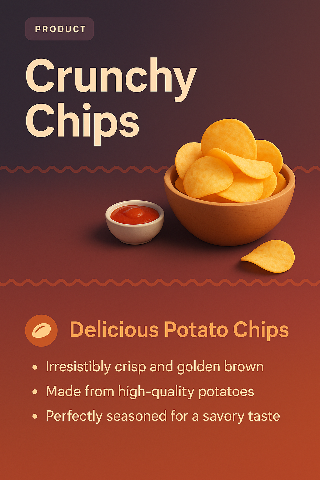Delicious Crunchy Chips in a Bowl with Dipping Sauce