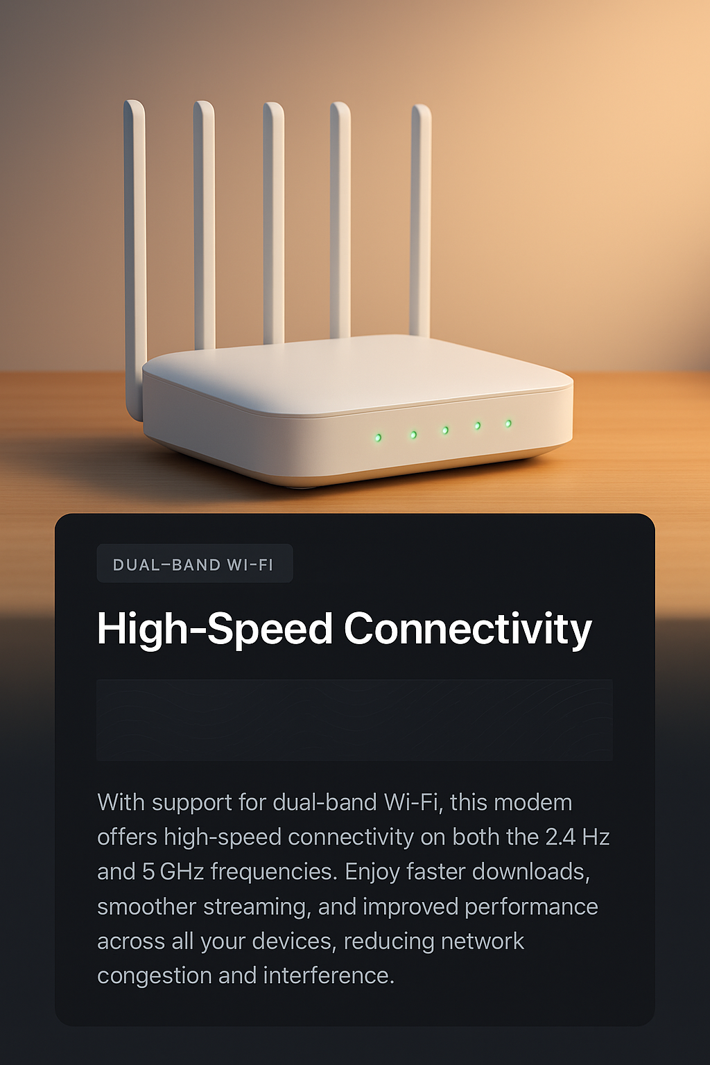 3D Illustration of High-Speed Modem for Web Page Design