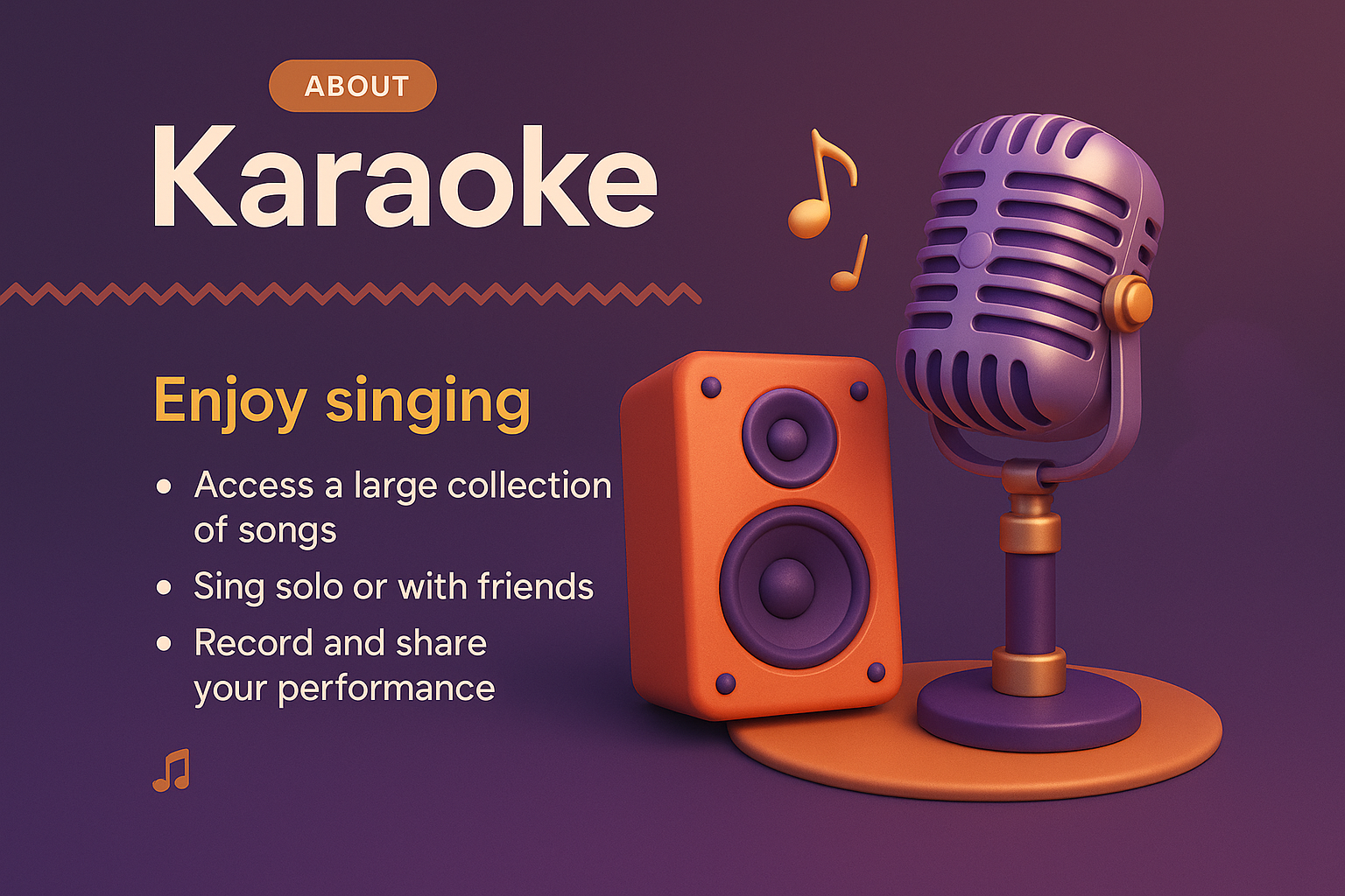Colorful 3D Karaoke Landing Page Design