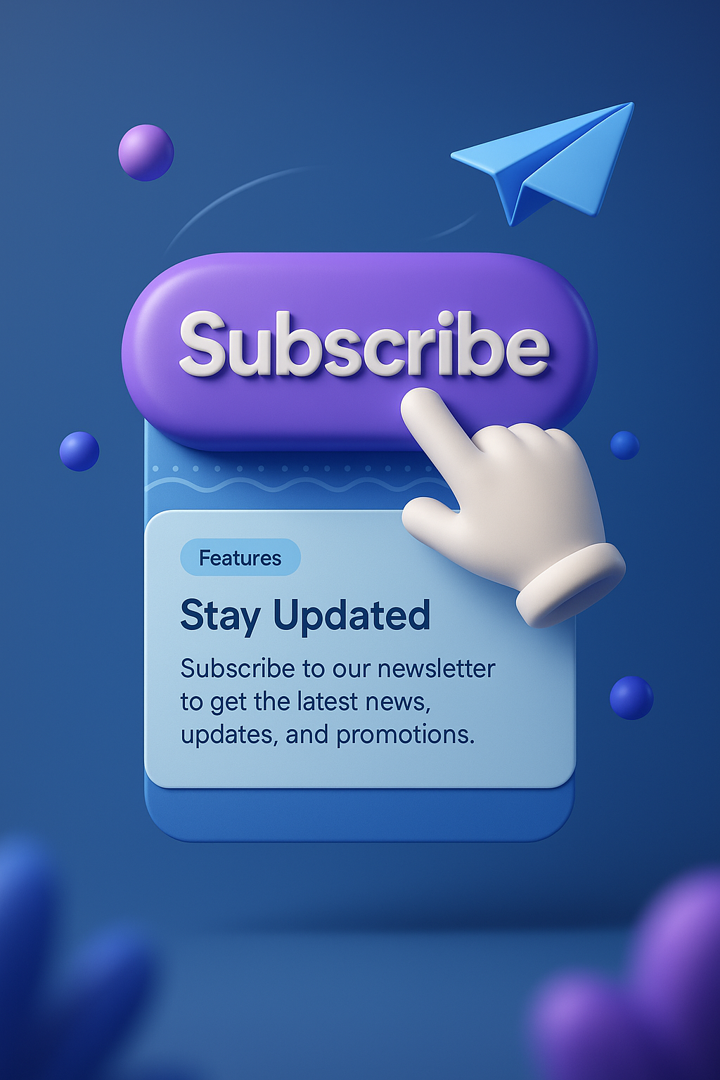 Stylish 3D Web Design with Subscription Feature