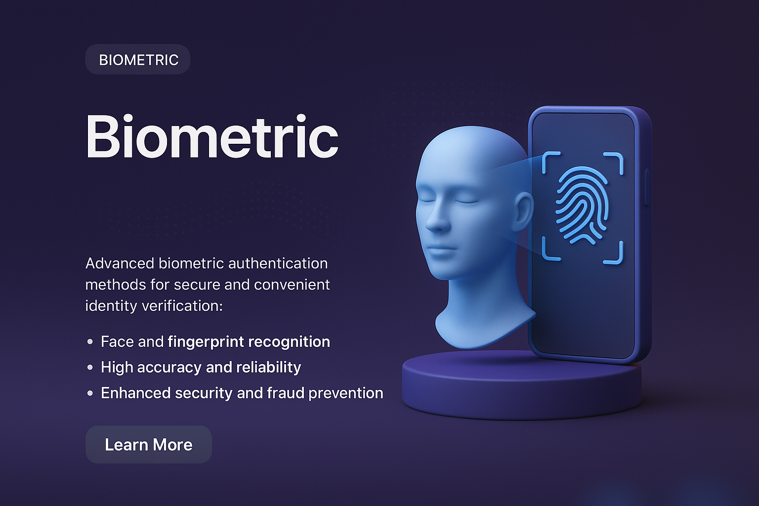 Innovative Biometric Landing Page Design