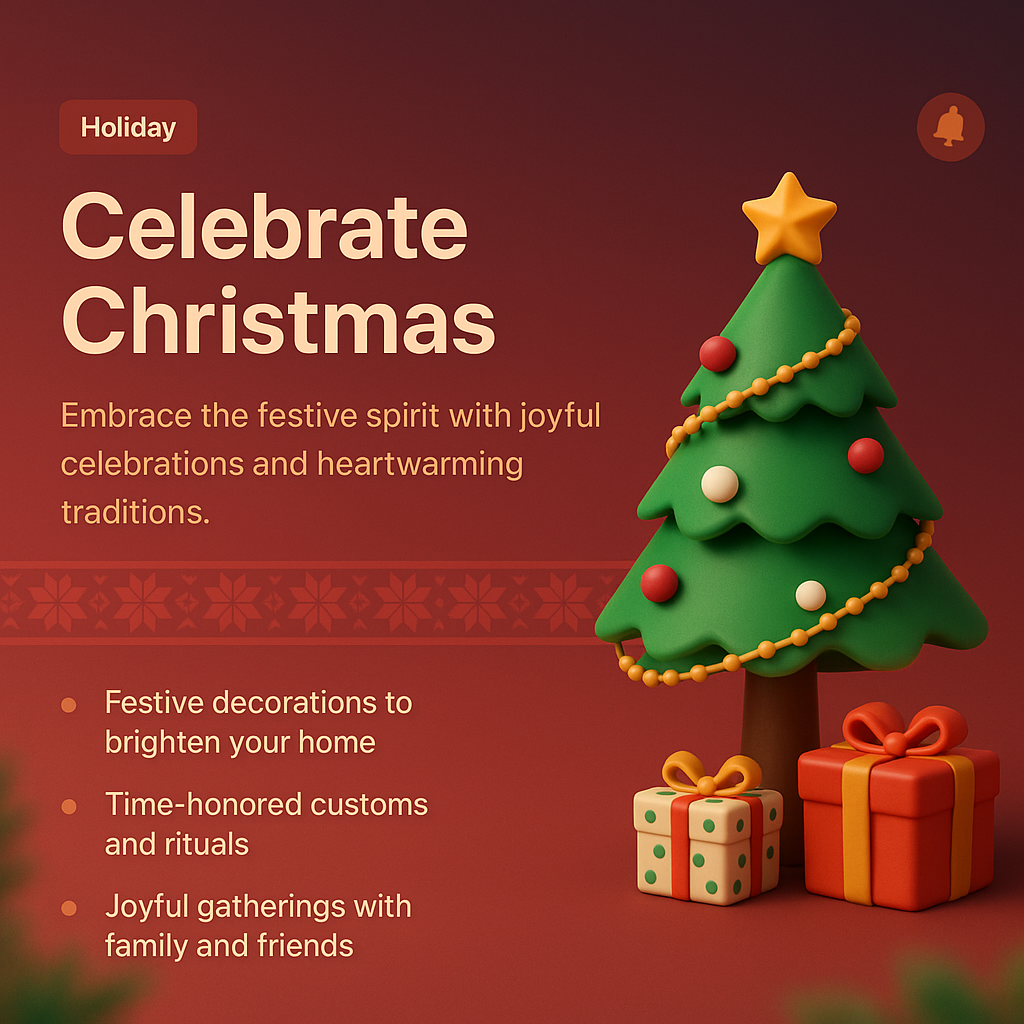 Festive Christmas Landing Page Design with 3D Elements