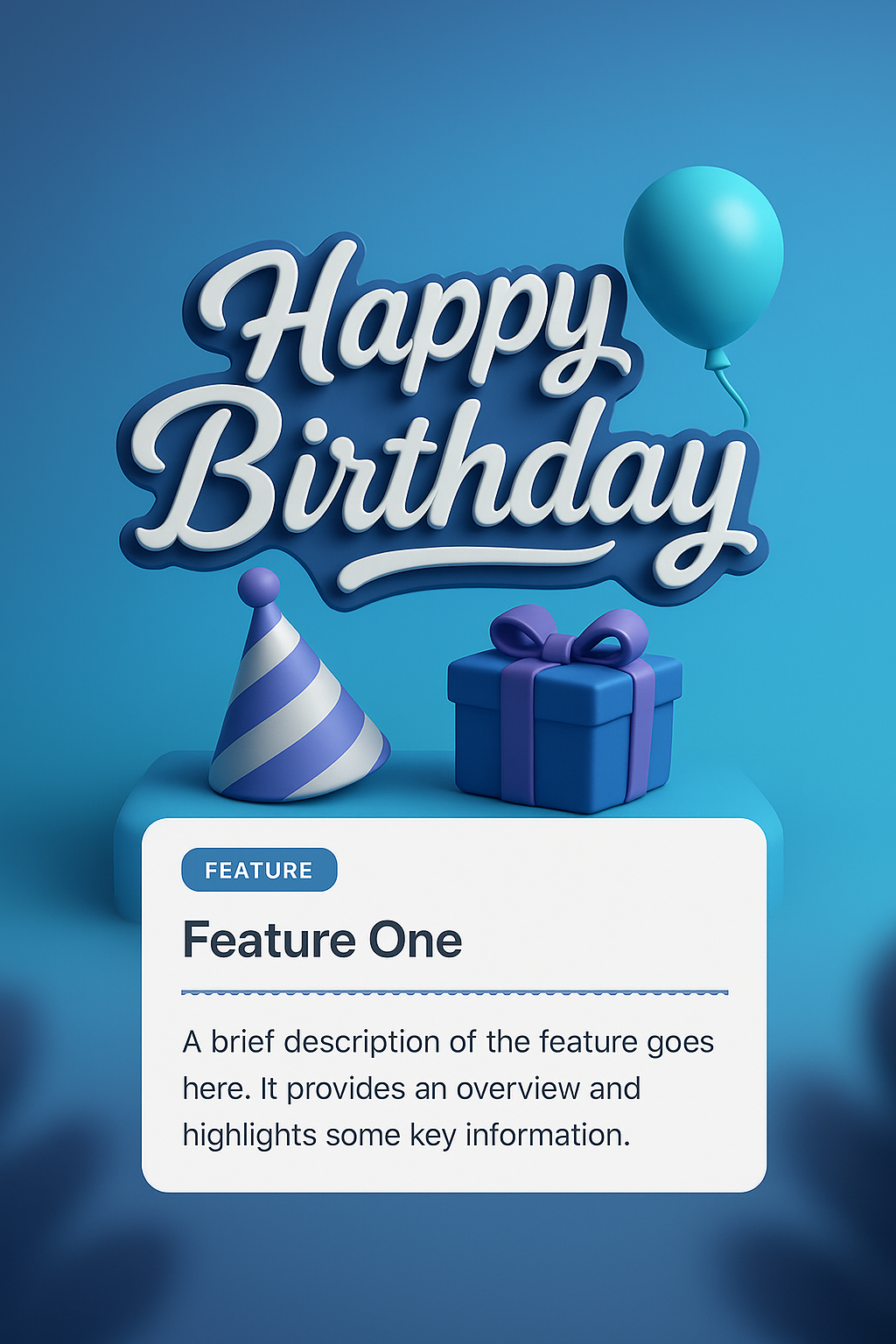 Vibrant Happy Birthday Text Vector with 3D Elements