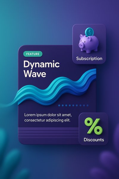 Vibrant Summer Card Design with Dynamic Waves
