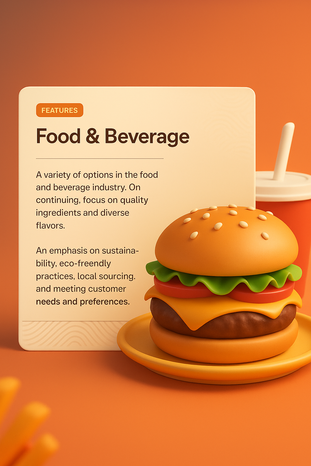 3D Food & Beverage Design with Integrated Text Features