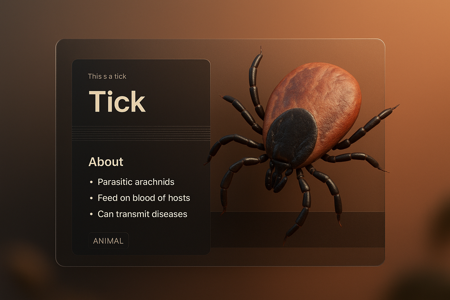 3D Illustration of a Tick with Informative Overlay
