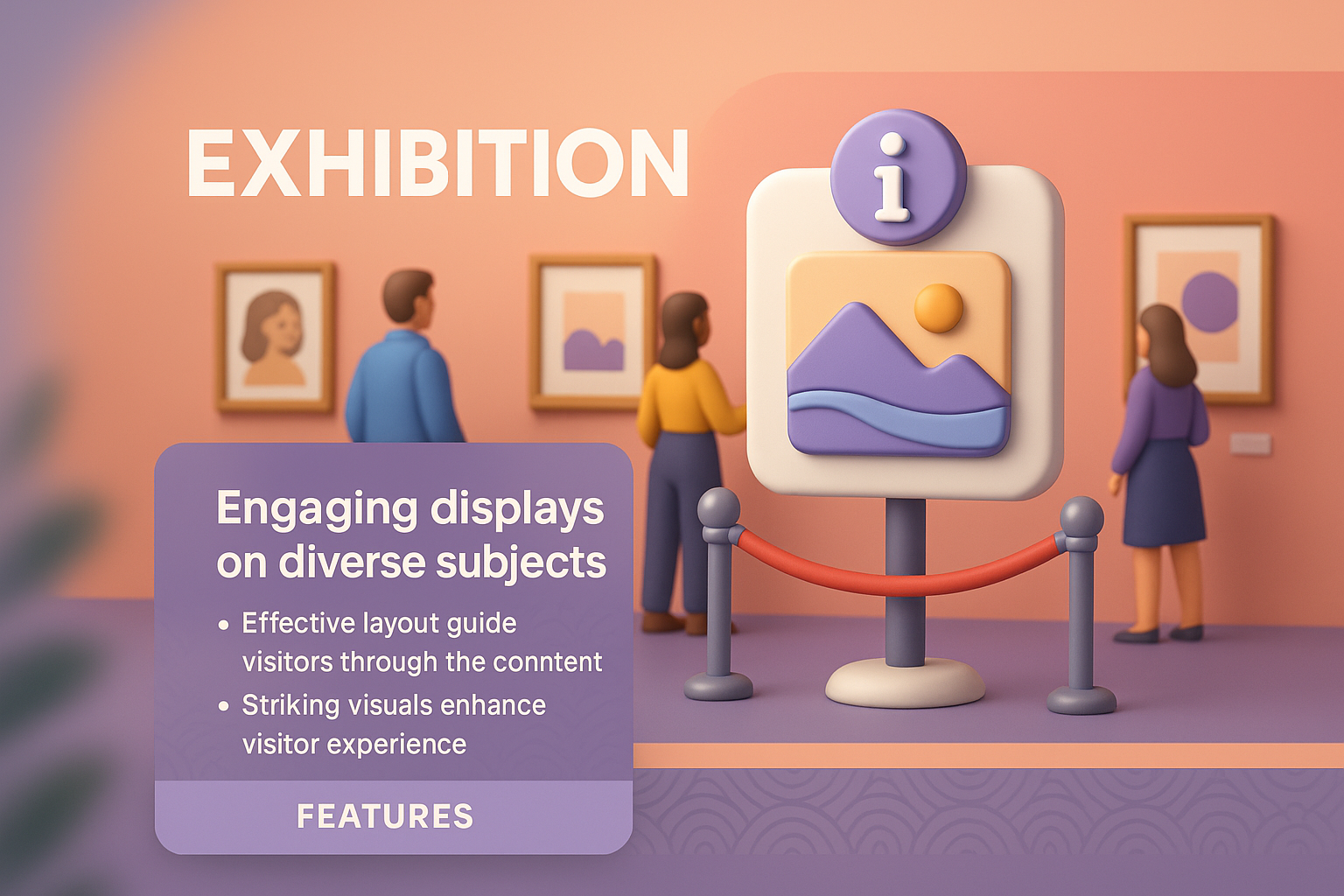 3D Illustration of an Engaging Exhibition Display