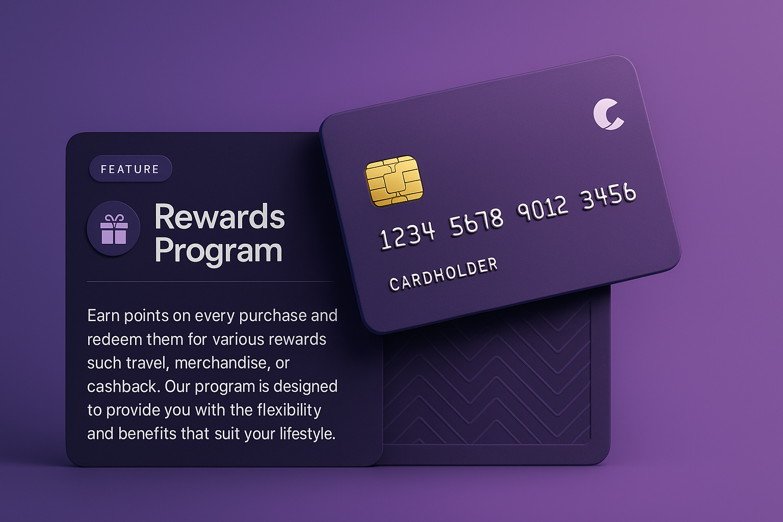 3D Credit Card with Rewards Program Features