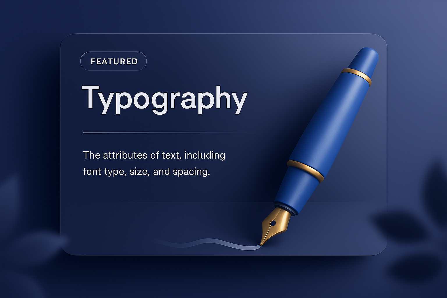 Stylish 3D Typography Illustration with Pen Design