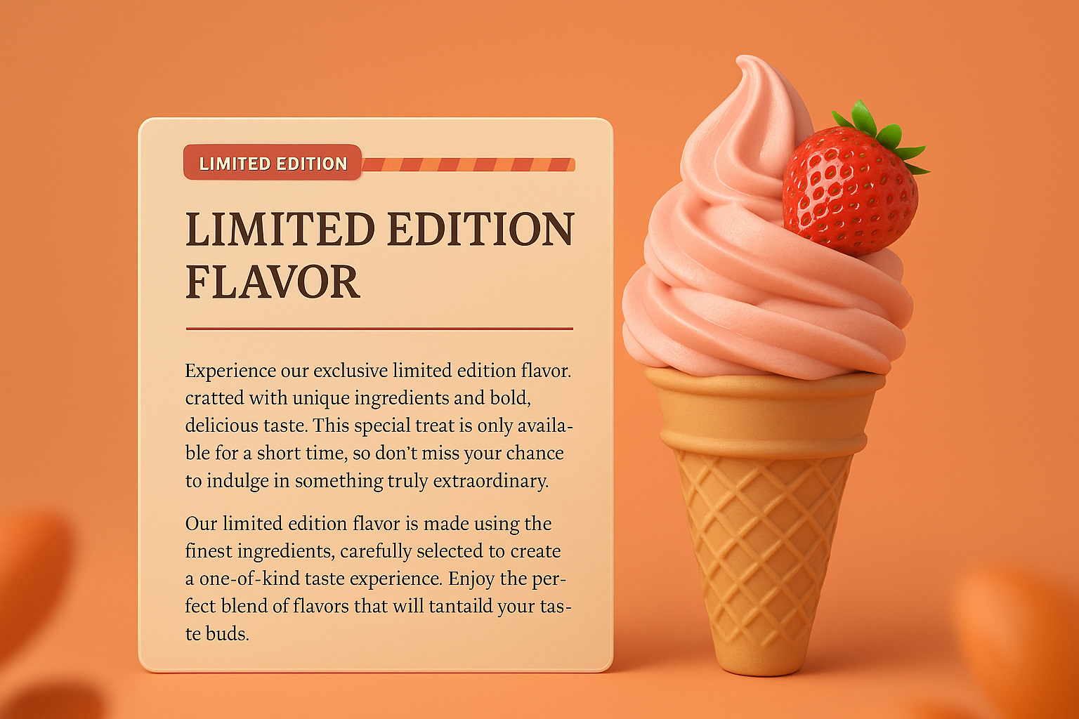 Delicious Limited Edition Flavor Ice Cream Concept