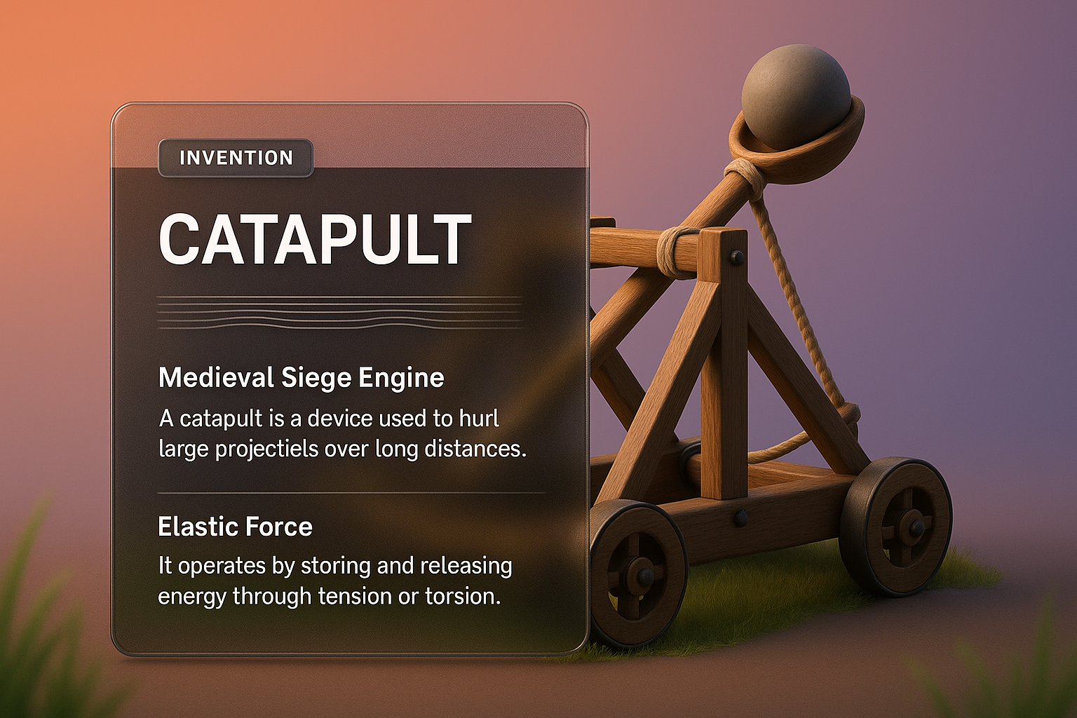 Creative Catapult Design in 3D Illustration