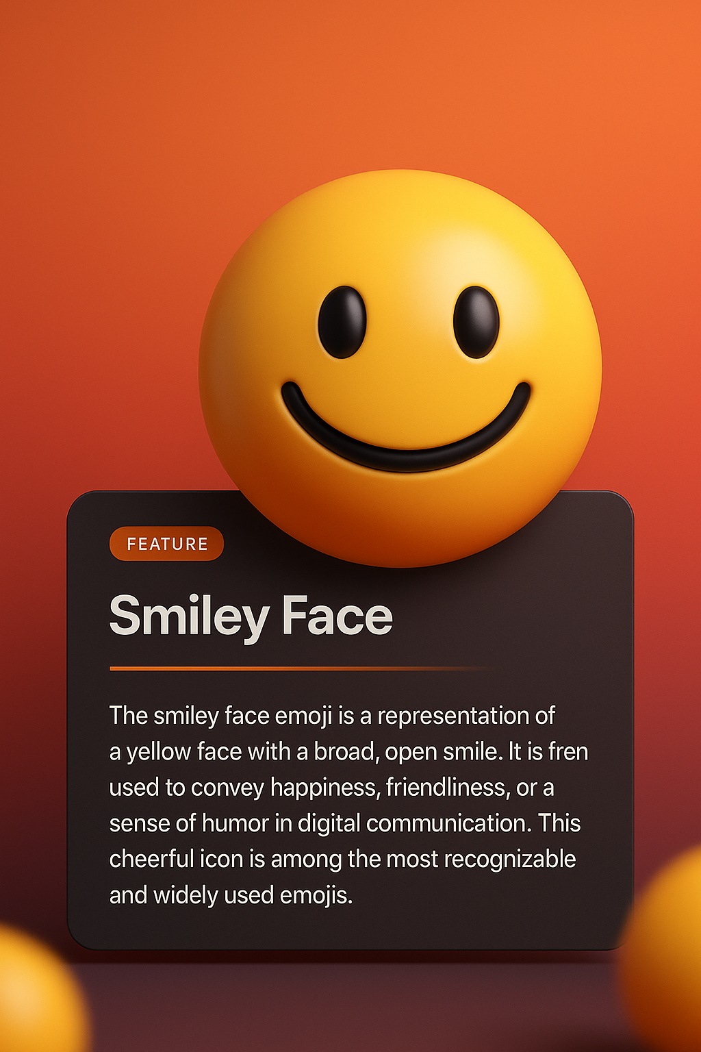 3D Illustration of Smiley Face Emoji in Web Design Layout