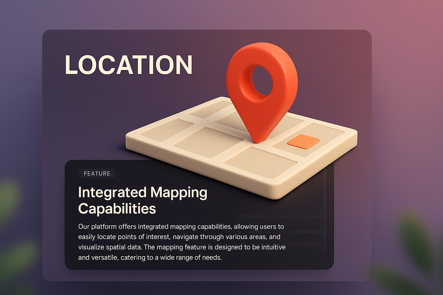 3D Integration of Location Features with Mapping Capabilities