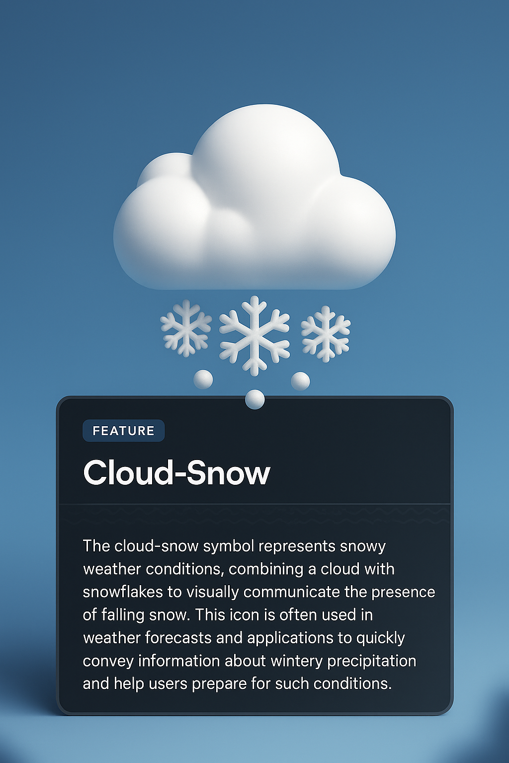 3D Cloud-Snow Icon with Informative Block