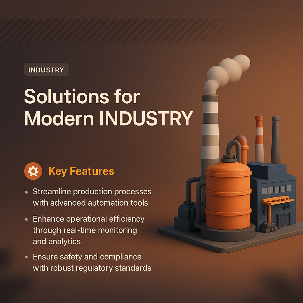 Modern Industry Landing Page Design with Key Features