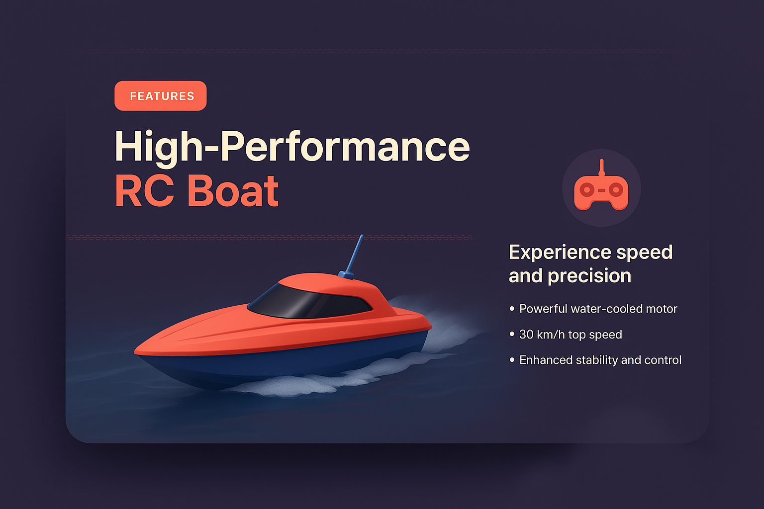 High-Performance RC Boat Landing Page Design
