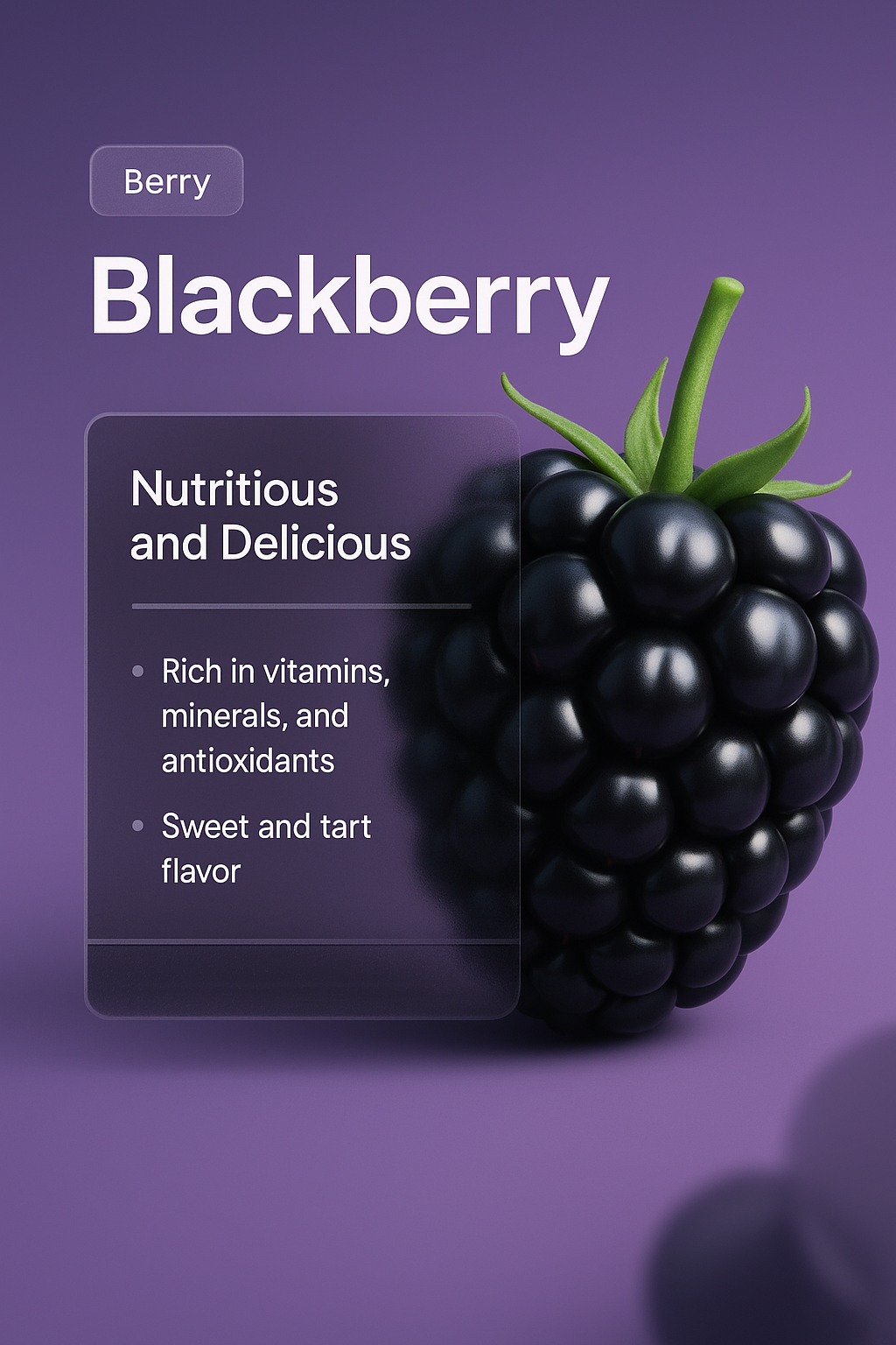 3D Illustration of Blackberry with Informative Overlay