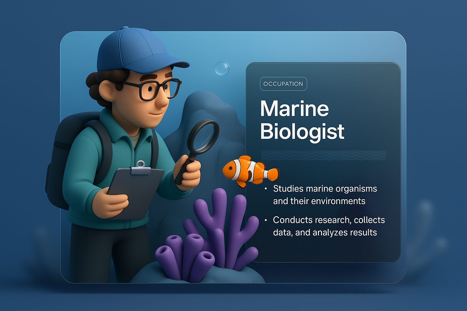 Creative Design for Marine Biologist Web Page Layout