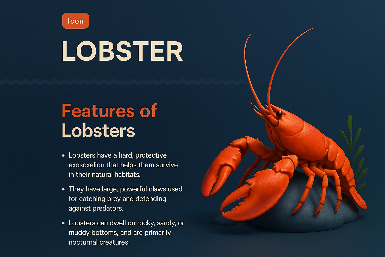 3D Lobster Design with Features Overview