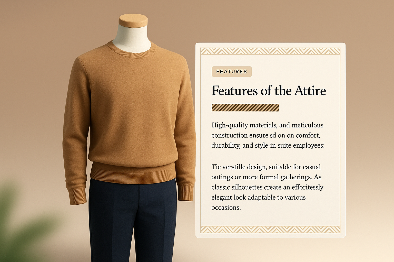 Stylish 3D Illustration of Clothing on a Mannequin