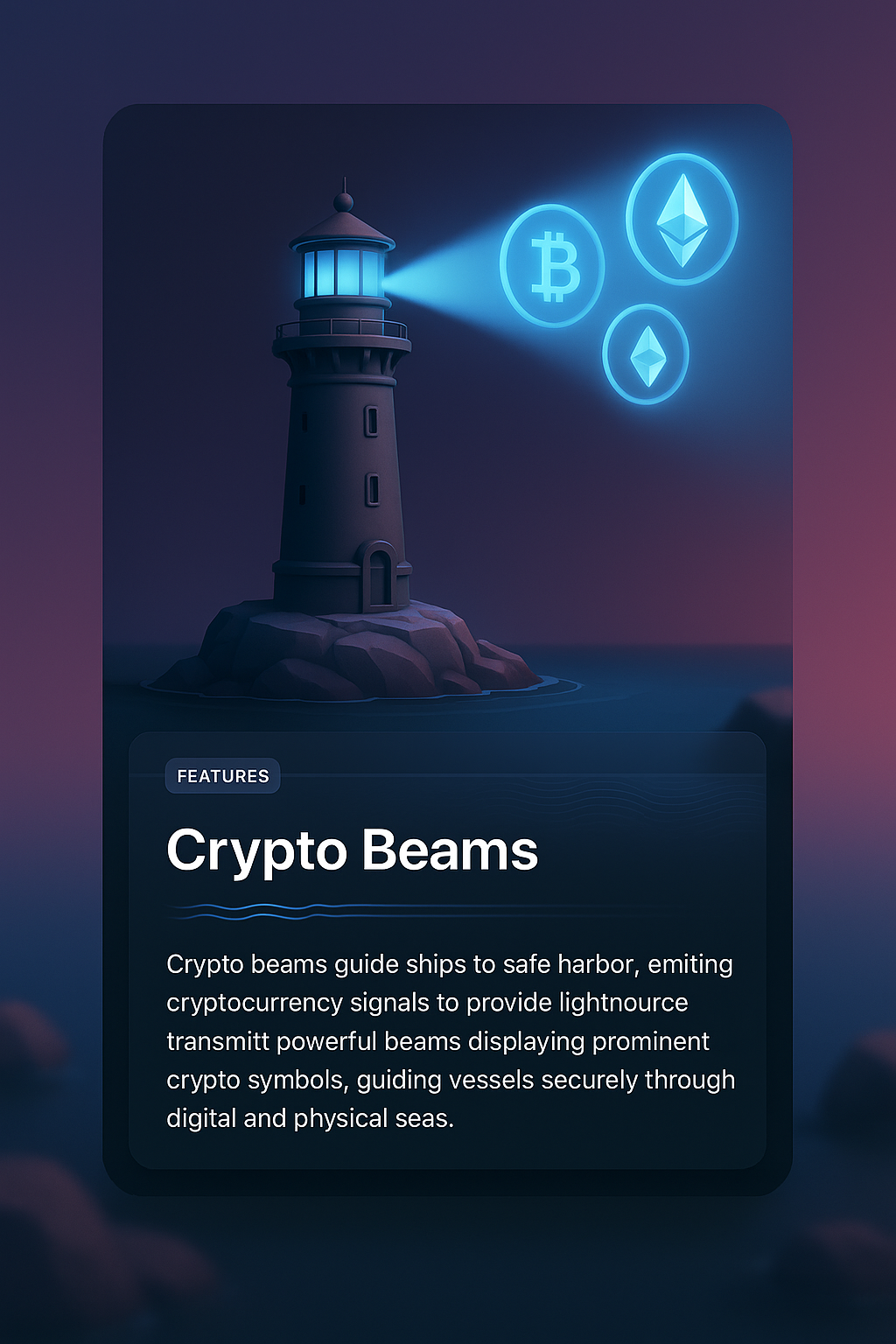 Futuristic Lighthouse Emitting Crypto Beams