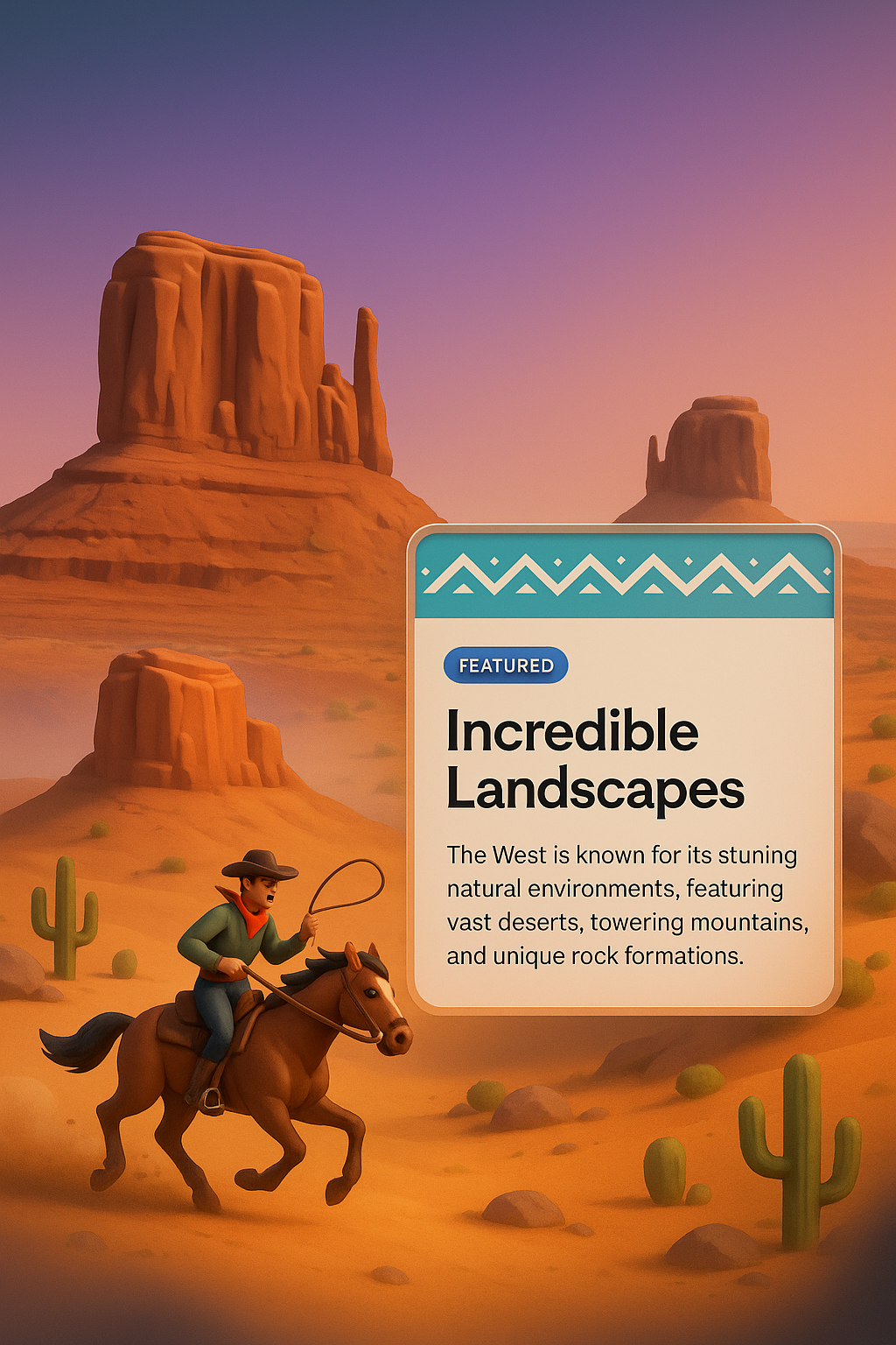 Modern 3D Design Featuring Western Landscape